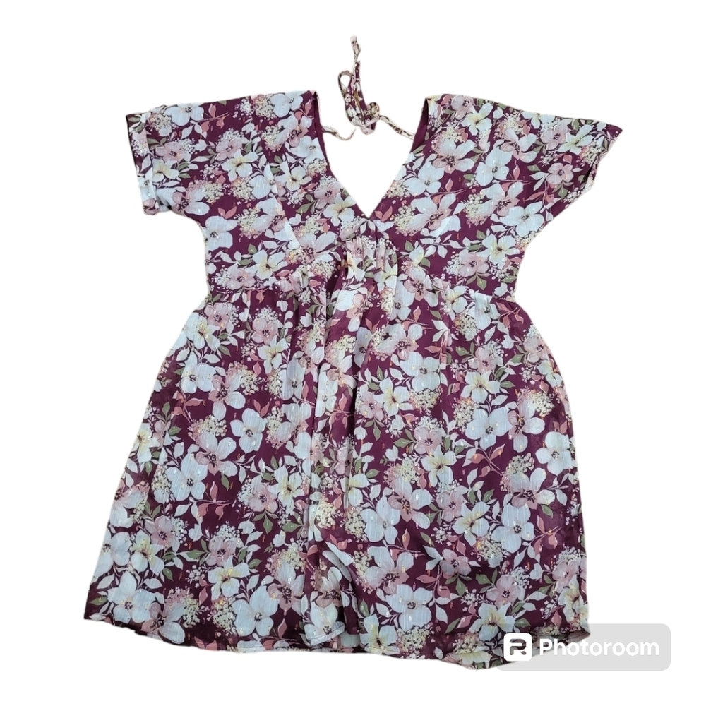 💕Lulus floral baby doll mini dress Womens Size M